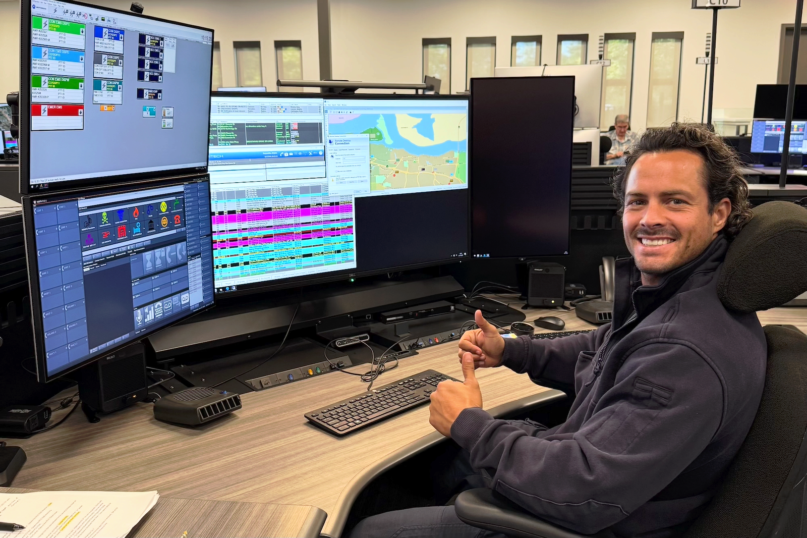 a dispatcher at the new communication center